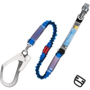 TSUYORON フルハーネス用ランヤード シングルランヤード 伸縮式ノビロン(BL) THL-NV93SV-33KS-BL-R23-JAN-BP