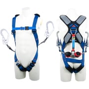 TSUYORON スマートハーネス ツインランヤード付き ロック機構付き巻取式コルトリトラ 青 LLサイズ 130KG対応型 THSM5102CR93SVOTBL4LL130K2R23-