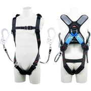 TSUYORON スマートハーネス ツインランヤード付き ロック機構付き巻取式ワン・ハンドリトラ 黒 LLサイズ 130KG対応型 THSM5102OH93SVOTBLKLL130K2R23-