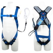 TSUYORON スマートハーネス シングルランヤード付き ロック機構付き巻取式ワン・ハンドリトラ 青 LLサイズ 130KG対応型 THSM510OH93SVOTBL4LL130KR23-