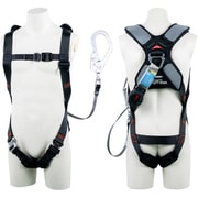 TSUYORON スマートハーネス シングルランヤード付き ロック機構付き巻取式ワン・ハンドリトラ 黒 Sサイズ THSM510OH93SVOTBLKSR23JANBX