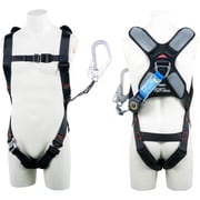 TSUYORON スマートハーネス シングルランヤード付き ロック機構付き巻取式SRリトラ 黒 LLサイズ 130KG対応型 THSM510TR93SVOTBLKLL130KR23-