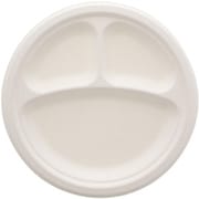 HEIKO 紙皿 バガスペーパーウェア 深型プレート3仕切 23cm ホワイト 004466161