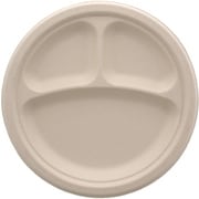 HEIKO 紙皿 バガスペーパーウェア 深型プレート3仕切 23cm クラフト 004466162