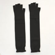 丸和ケミカル 超ロング下履き手袋 黒 5本指出し 1267