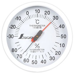 温湿度計 丸型ホワイト U-1 10cm 72665