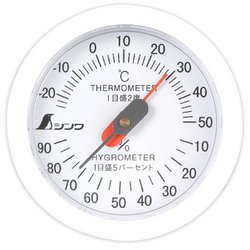 温湿度計 丸型ホワイト U-3 6.5cm 72695