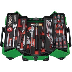 KTC 2026SKセール 52点組 12.7sq.大型車 重機 農機メンテナンス 両開きメタルケース工具セット リーフグリーン（限定色） SK45226WZLG