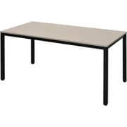 ミーティングテーブル W1500xD750 ホワイトナチュラル天板X黒脚 MT1575NAA-BK