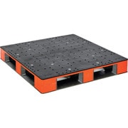 差込口が見やすいパレット 1100x1100x150（片面四方差し サイドカラーオレンジ） THB-D4-1111SC-BKOR