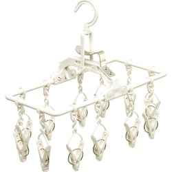ミニピンチハンガー フック付き 12ピンチ 洗濯 キッチン 小物干し ホワイト SM-01