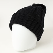 ファーボンボンニットキャップ ブラック WP-10