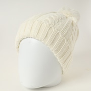 ファーボンボンニットキャップ ホワイト WP-10