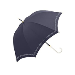 長傘 婦人用 晴雨兼用 セーラーボーダー 60cm ジャンプ式 UVカット加工 ネイビー 132702