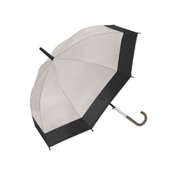 長傘 婦人用 晴雨兼用 ユアセルフ 切継ぎEVAブラック 60cm ジャンプ式 グラスファイバー ブラック×グレーベージュ 132708
