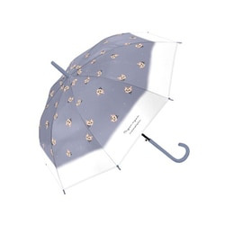 長傘 婦人用 ミャウニャウ 60cm ジャンプ式 グラスファイバー ブルー 132864