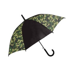 子供用傘 2コマコンビ迷彩 55cm ジャンプ式 グラスファイバー カーキ 134661