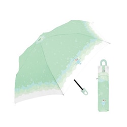 子供用折りたたみ傘 グラデーションソーダ 53.5cm 手開き式 カラビナ付き ミントブルー 132696