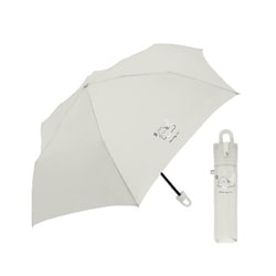 子供用折りたたみ傘 ワンポイントくすみカラー 53.5cm 手開き式 カラビナ付き ドローイングキャット 132699