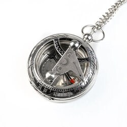 ブッシュクラフト 懐中コンパス日時計 シルバー