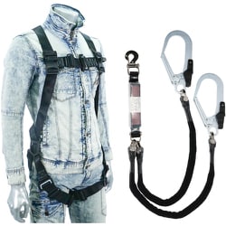 JEFCOM ハーネスランヤードセット 差込バックル・伸縮ランヤード HS-35PG-A