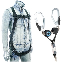 JEFCOM ハーネスランヤードセット 差込バックル・巻取ランヤード HS-35PG-B