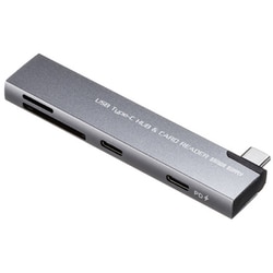 USB-C スリムハブ PD90W対応 USB-C(5Gbps)/USB-C(USB2.0)/SD/microSD対応カードリーダー付き USB-5TCPC31GM