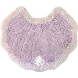 メリージェラート インテリアマット シェル型 ラベンダー すべり止め付き 吸水力抜群 玄関・洗面・トイレなどマルチに使える 洗える 幅65×奥行55×厚さ1.5cm