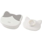 おにぎり ケース ねこむす 猫型 ランチボックス 弁当箱 215ml 抗菌 電子レンジ対応 食洗機対応 にぎらず作れる グレー ハチワレ 幅10.7×奥行9.4×高さ4.7cm 日本製 LS-22