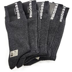 ビジネスソックス 5足組 リブアソート チャコール RNM650006 (902)