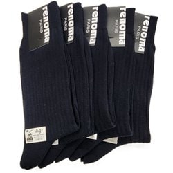 ビジネスソックス 5足組 リブアソート ネイビー RNM650006 (903)