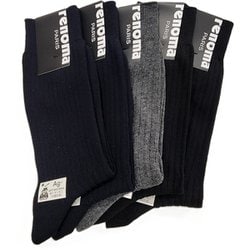 ビジネスソックス 5足組 リブアソート ブラック/チャコール/ネイビー RNM650006 (906)