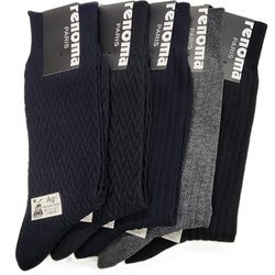 ビジネスソックス 5足組 リブ×ヘリンボーンミックスアソート リブブラック/リブチャコール/リブネイビー/ヘリンボーン柄ブラック/ヘリンボーン柄ネイビー RNM650008 (903)