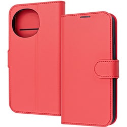 AQUOS sense10/sense9用 耐衝撃 マグネットベルト シンプル 手帳型レザーケース レッド RT-AQM6ELC1/R