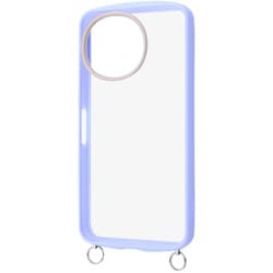 AQUOS sense10/sense9用 Puffull 耐衝撃 バンパー ストラップ金具付き ハイブリッドケース ペールブルー_ベージュ RT-AQM7CMD1/PABE