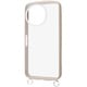 AQUOS sense10/sense9用 Puffull 耐衝撃 バンパー ストラップ金具付き ハイブリッドケース ベージュ_ライトグレー RT-AQM7CMD1/BELGR