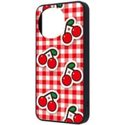 AQUOS sense10/sense9用 maru 衝撃吸収 バンパー ハイブリッドケース チェリーチェック IQ-CAQM6K4TB/CHCH