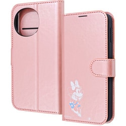 AQUOS sense10/sense9用 ディズニー 衝撃吸収 マグネットベルト シンプル 手帳型レザーケース ミニーマウス_sitting2 IJ-DAQM7ELC1P/MN24