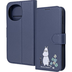 AQUOS sense10/sense9用 ムーミン 衝撃吸収 マグネットベルト シンプル 手帳型レザーケース ムーミンとお花 IJ-AAQM7ELC1DN/MT46