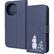 AQUOS sense10/sense9用 ムーミン 衝撃吸収 マグネットベルト シンプル 手帳型レザーケース ムーミンとお花 IJ-AAQM7ELC1DN/MT46