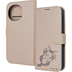 AQUOS sense10/sense9用 猫のダヤン 衝撃吸収 マグネットベルト シンプル 手帳型レザーケース ダヤン_にゃんキュー IJ-IAQM7ELC1BE/DY5