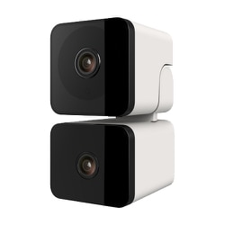 Wi-Fi カメラ 屋内用 首振り ダブルカメラ 二眼 防犯カメラ 200万画素 パンチルト機能 2.4GHz 5GHz マイク付き スピーカー付き 双方通話 自動追跡 ホワイト AT-752