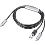 USB-C LAN変換ケーブル PD100W Gigabit 1Gbps 2m 急速充電 ドライバ不要 MACアドレスパススルー機能対応 KB-SL6CLANPD2BK