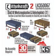 LK350067 1/35 WWII ドイツ III号突撃砲 工具箱＆ジャッキ台セット（2） [プラモデル用パーツ]