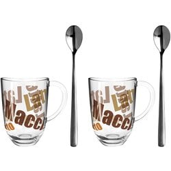 ラテマキアート＆スプーン 2セット クリアー 024237