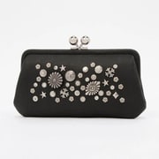 80-06-00101 perche ペルケ マルチスタッズ がま口 ロングウォレット 長財布 ブラック perche00101