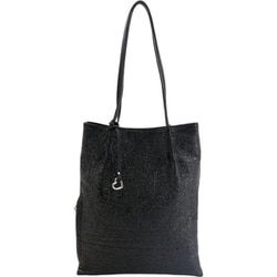 25531-11001 cooco メタリックツマミハンドルフラットトートバッグ トートバッグ ブラック c2553111001