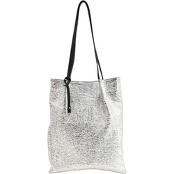 25531-11001 cooco メタリックツマミハンドルフラットトートバッグ トートバッグ シルバー c2553111001