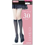 膝下丈タイツ SABRINA 綺麗な透け感 深みのある黒 毛玉ができにくい 30デニール 2足組 レディース ブラック 22-25cm SBS11AY