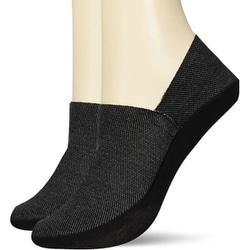 フットカバー 靴下 超深履き 厚地 チェック柄 ブラック 22-24cm TQN834Y